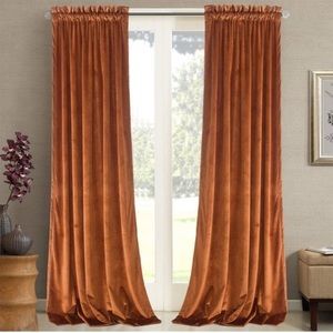 Burnt Orange Velvet Window Treatments